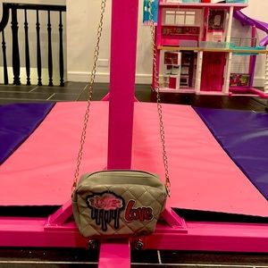 Grey cute bag with love patch